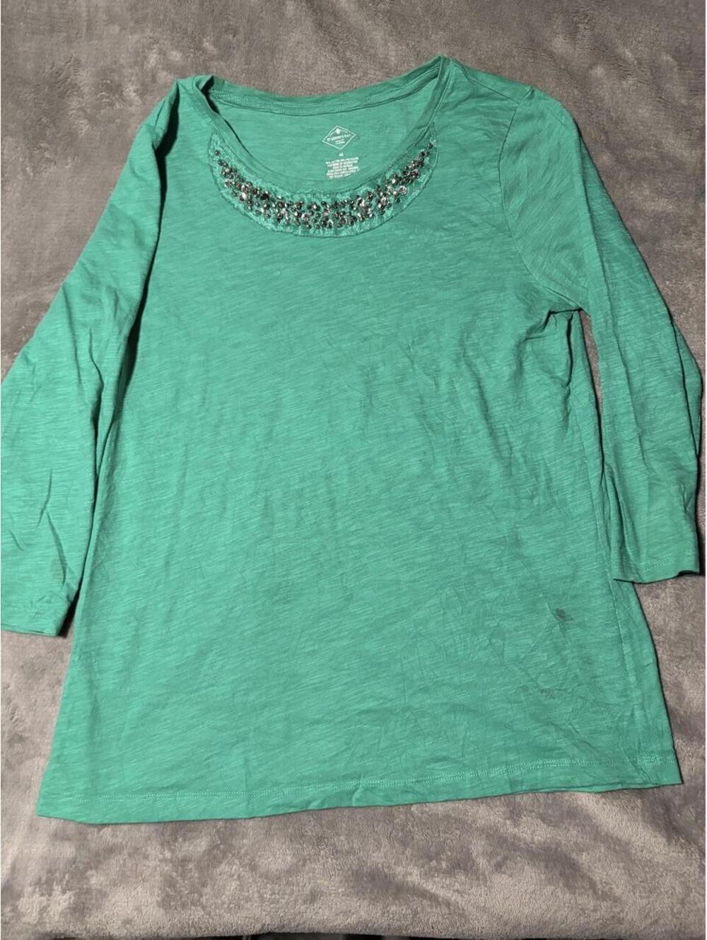 St. John's Bay rhinestone long sleeve - M - 0287